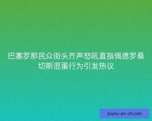 巴塞罗那民众街头齐声怒吼直指佩德罗桑切斯混蛋行为引发热议